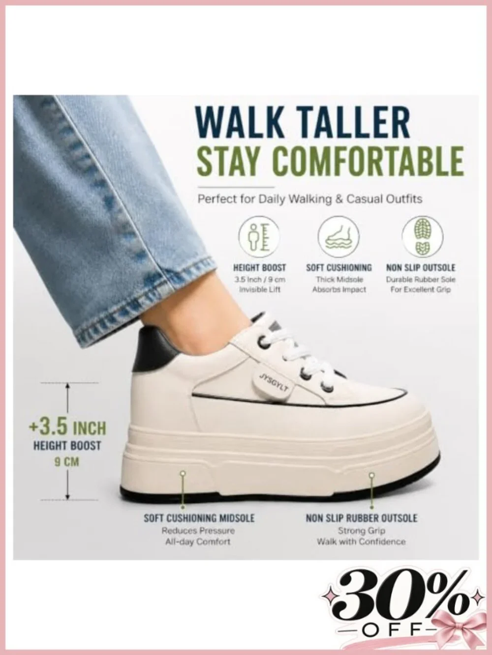 Platform Sneakers Women Chunky Casual Lace Up Comfort Shoes